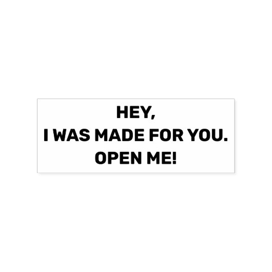 Ik ben voor je gemaakt, open me, Verpakking Rubberstempel (Afrduk)