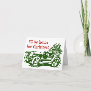 Ik ben voor Kerstmis thuis. Feestdagen Kaart