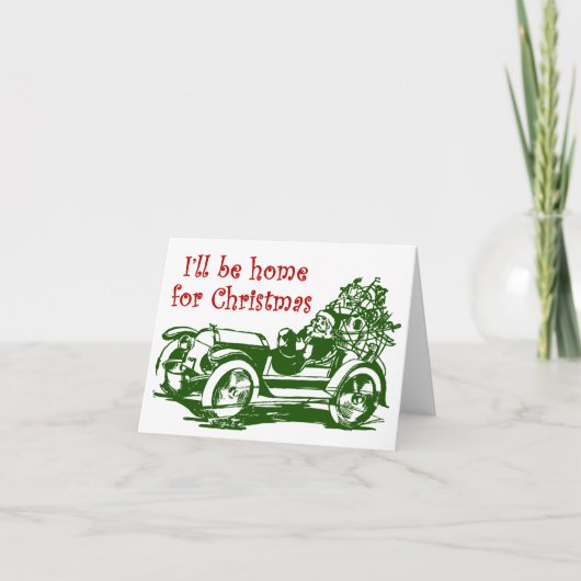 Ik ben voor Kerstmis thuis. Feestdagen Kaart (Voorkant)