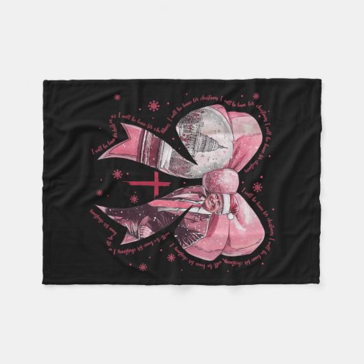 Ik ben voor Kerstmis thuis. Fleece Deken (Voorkant (Horizontaal))