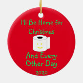 Ik ben voor Kerstmis thuis. Keramisch Ornament (Achterkant)