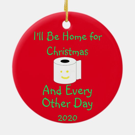 Ik ben voor Kerstmis thuis. Keramisch Ornament (Achterkant)