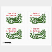 Ik ben voor Kerstmis thuis. Rechthoekige Sticker (Vel)