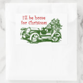 Ik ben voor Kerstmis thuis. Rechthoekige Sticker (Tas)