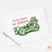 Ik ben voor Kerstmis thuis. Rechthoekige Sticker (Envelop)