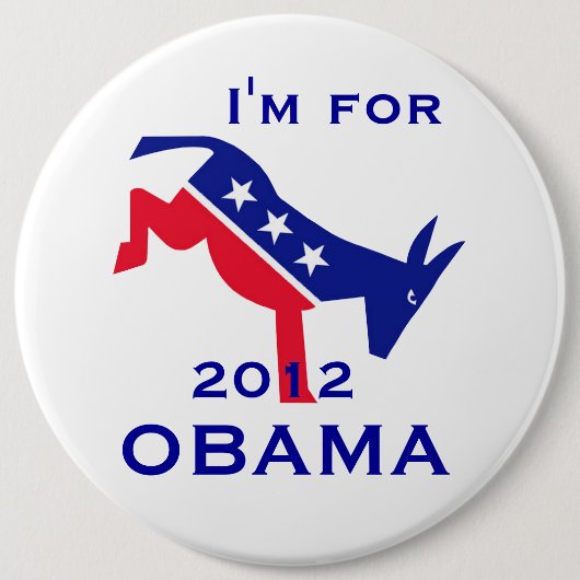 Ik ben voor OBAMA-toets Ronde Button 6,0 Cm (Voorkant)