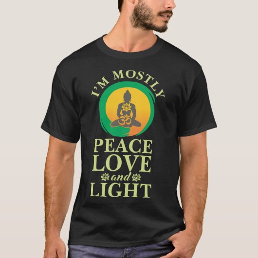 Ik ben vooral vrede liefde en lichte retro yoga vo t-shirt (Voorkant)