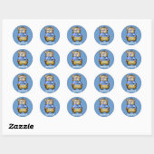 Ik ben Vortexy Blue Round Sticker (Vel)