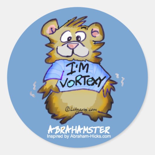 Ik ben Vortexy Blue Round Sticker (Voorkant)