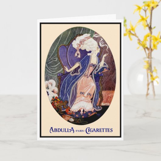 "IK BEN VRESELIJK BEZIGE" DIVA VAN HET ART DECO KAART (Gele Bloem)