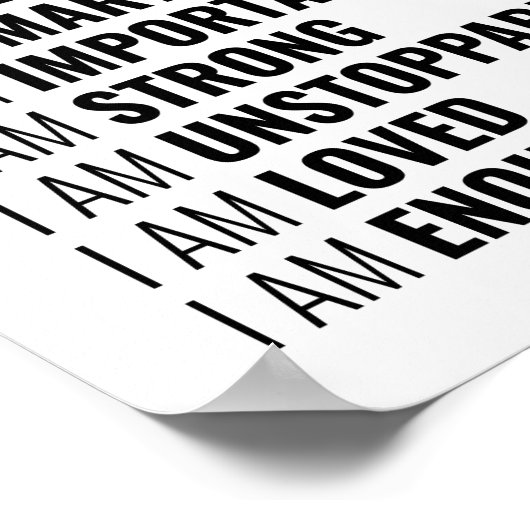 Ik ben vriendelijk en dapper | Positieve prijsopga Poster (Hoek)