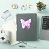Ik ben vrij Paarse roze marmer Butterfly sticker (iPad Cover)