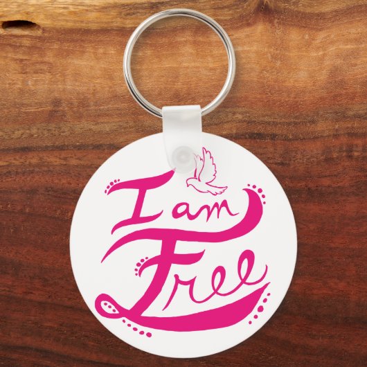 "Ik ben vrij" Sleutelhanger (Voorkant)