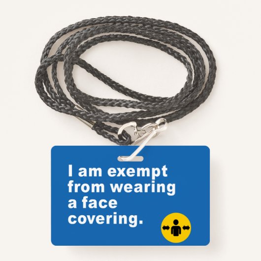 Ik ben vrijgesteld van het dragen van een gezichts badge (Voorkant met draagriem)