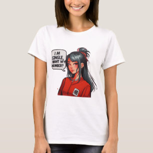Ik ben vrijgezel, wil je mijn nummer? Chinese graf T-shirt