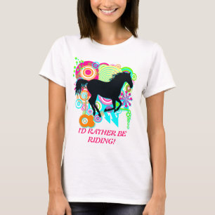 IK BEN VROEG. Galloping Horse Silhouette Art T-shirt