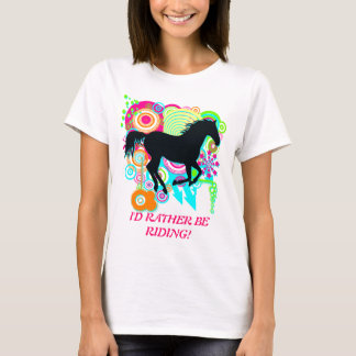 IK BEN VROEG. Galloping Horse Silhouette Art T-shirt