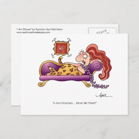 IK BEN VROUW Briefkaart tegen April McCallum (Voorkant / Achterkant)