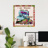 Ik ben vrouw die me hoort zien poster (Thuiskantoor)