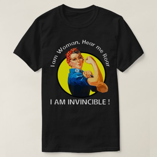 Ik ben Vrouw, hoor me Roar, ik ben onvervreemdbaar T-shirt (Design voorkant)