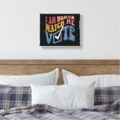 Ik Ben Vrouw Kijk Hoe Ik Stem 2024 Blauwe Golf Ste Canvas Afdruk (Insitu (Slaapkamer))