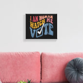 Ik Ben Vrouw Kijk Hoe Ik Stem 2024 Blauwe Golf Ste Canvas Afdruk (Insitu (Woonkamer))