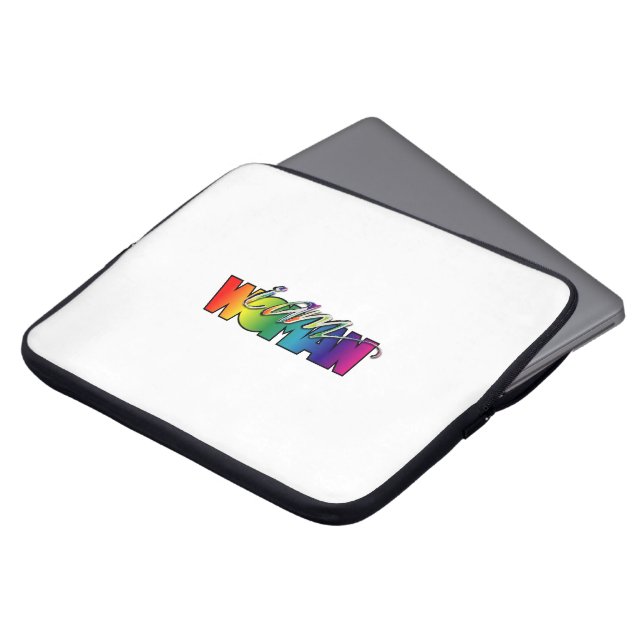 ik ben vrouw laptop sleeve (Voorkant top)