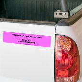 IK BEN VROUW (met machtsmiddelen)HOOR ME WHRRRRRRR Bumpersticker (Op Truck)
