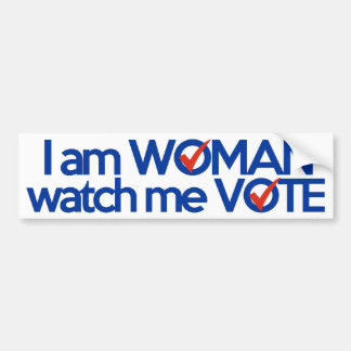 Ik ben VROUW om naar mijn stem te kijken Bumpersticker