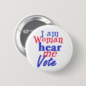 IK BEN VROUW RONDE BUTTON 5,7 CM (Voorkant /achterkant)