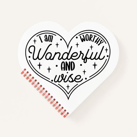 Ik ben waardig, geweldig en wijs notitieboek (Voorkant)