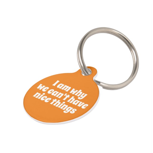 Ik ben waarom we mooie dingen niet op maat kunnen  huisdierpenning (Zijkant)