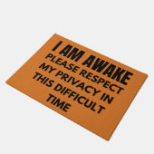 Ik ben wakker, respecteer mijn privacy in deze deurmat (Schuin)