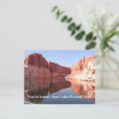 Ik ben warmer dan het Powell Utah-meer Briefkaart (Staand voorkant)
