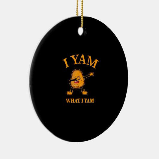 Ik ben wat ik ben aardappelliefhebber of danser keramisch ornament (Rechts)