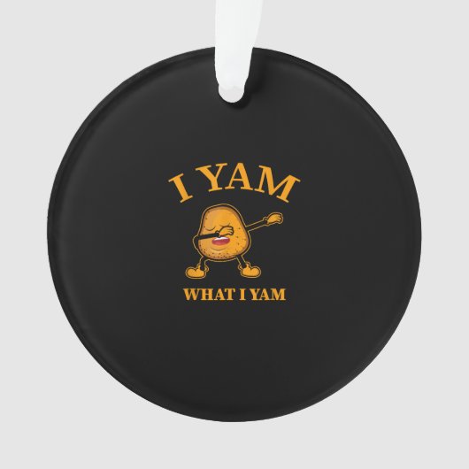 Ik ben wat ik ben aardappelliefhebber of danser ornament (voorkant)
