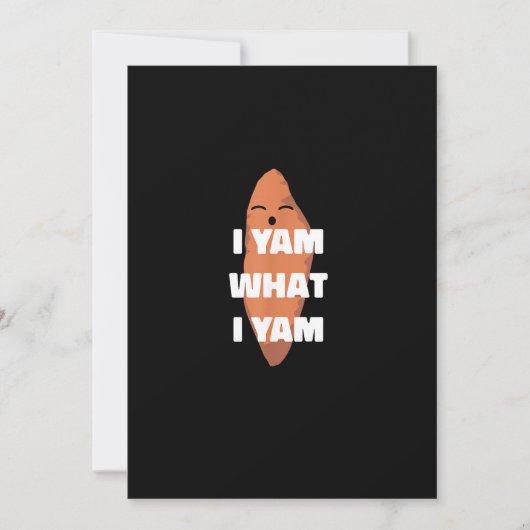 Ik ben wat ik ben - Dansende Zoete Aardappel Dan Feestdagenkaart (Voorkant)