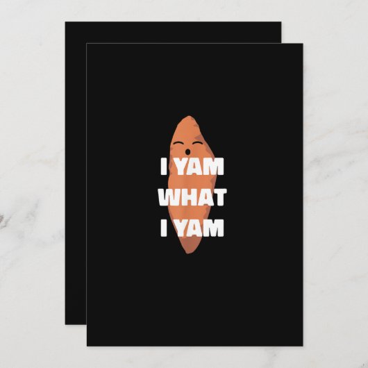 Ik ben wat ik ben - Dansende Zoete Aardappel Dan Feestdagenkaart (Voorkant / Achterkant)