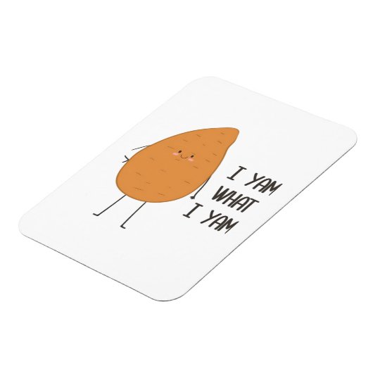 Ik ben wat ik ben! Geweldige Yam Plantaardige Pun Magneet (Linkerzijde)