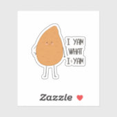 Ik ben wat ik ben! Geweldige Yam Plantaardige Pun Sticker (Vel)
