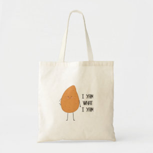 Ik ben wat ik ben! Geweldige Yam Plantaardige Pun Tote Bag