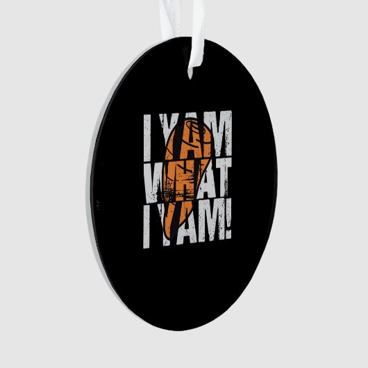 Ik ben wat ik ben grappig citaat ornament (voorkant)