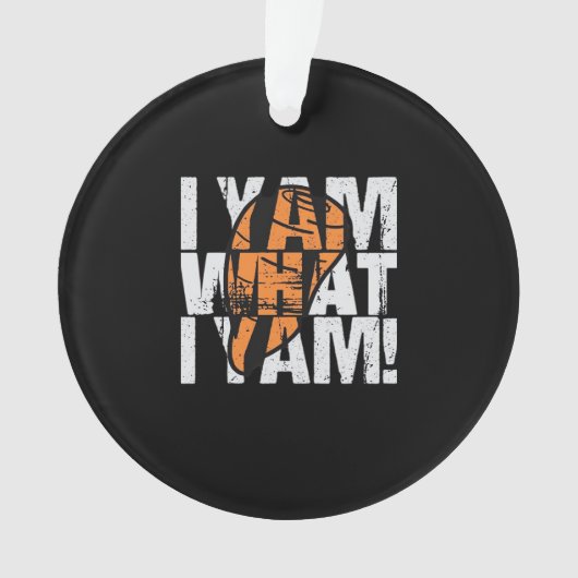 Ik ben wat ik ben grappig citaat ornament (voorkant)