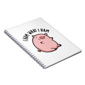 Ik ben wat ik ben Grappig Varkenswoordspeling Notitieboek (Rechterzijde)