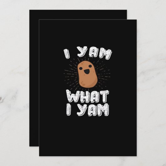 Ik Ben Wat Ik Ben Grappige Aardappel Puns Thanksgi Feestdagenkaart (Voorkant / Achterkant)