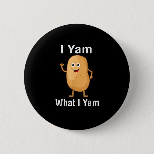 Ik Ben Wat Ik Ben Grappige Thanksgiving Aardappel  Ronde Button 5,7 Cm (Voorkant)