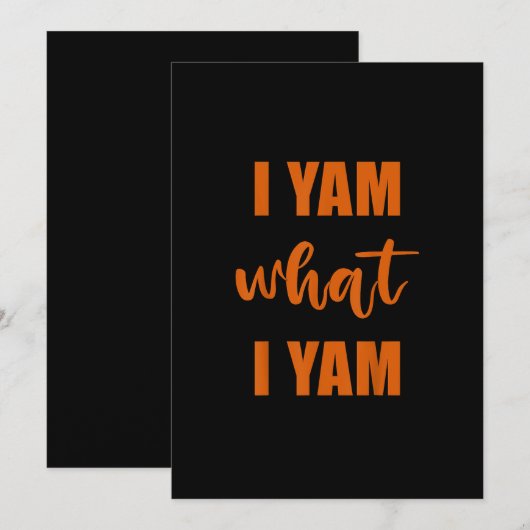 Ik ben wat ik ben Thanksgiving bijpassende familie Feestdagenkaart (Voorkant / Achterkant)