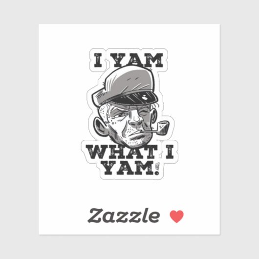 Ik ben wat ik ben Yam Classic meme ontwerp Sticker (Vel)