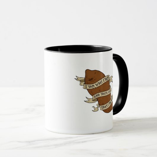 Ik ben wat ik ben Yam Classic Quote Grappig Mok (Voorkant rechts)