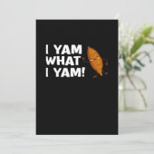 Ik ben wat ik ben Yam Funny Food Lover Classic Feestdagenkaart (Staand voorkant)